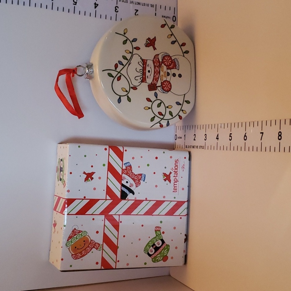 Porcelain Christmas Ornament  with cookie recipe on the back